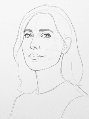 Light overall tone laid down across the shadow side of the face